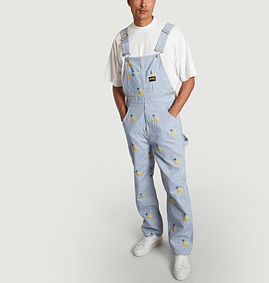 Striped embroidered overalls Earl